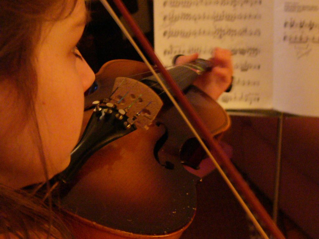 Girl Violin Practice